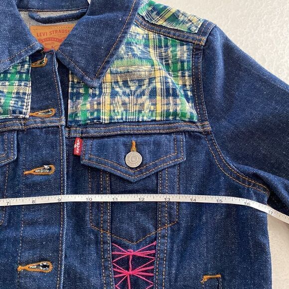 CUSTOMIZED Embroidery 'Stitch-on- denim red tag Levi’s jacket Sz S - Picture 16 of 16
